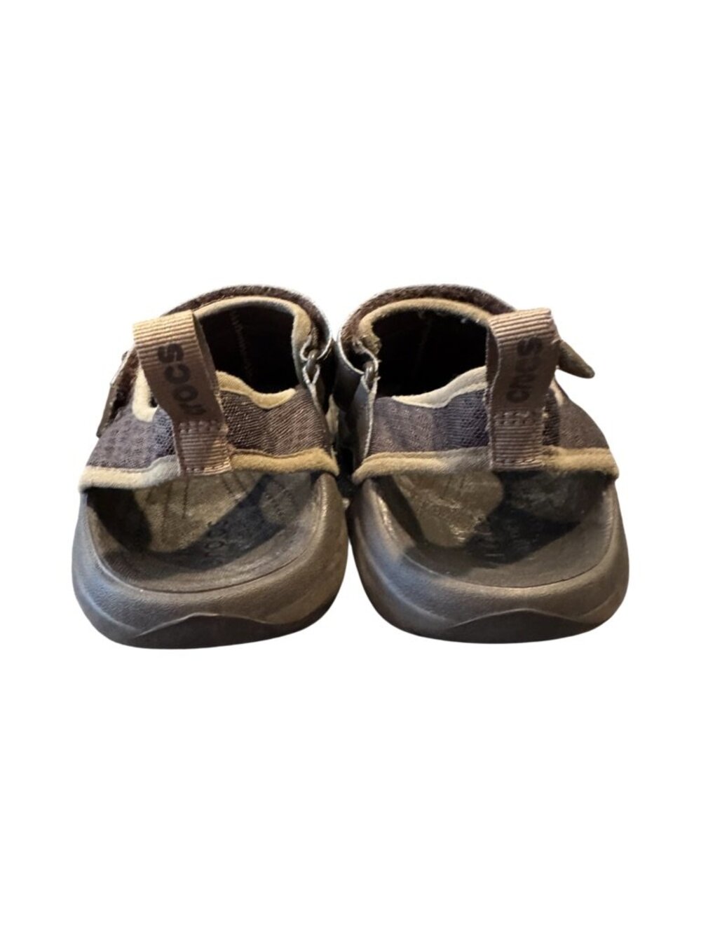 Crocs Swiftwater Mesh Fisherman Sandals Men’s Size 10 Brown Black Water Shoes - Picture 7 of 8